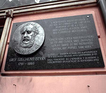 Commemorative tablet of count Szchnyi Istvn