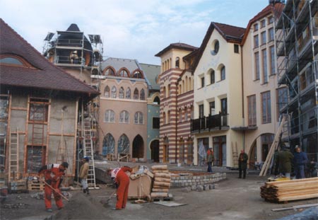 Employees of the joint stock company SATES Povask Bystrica, is about to finish the pavement of the place.