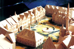 The wooden model of the work.