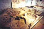 Celtic pottery ovens at the lower square of the Europe Place.