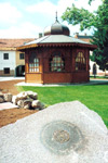 The Music Pavilion and the foundation-stone of the Europe Place