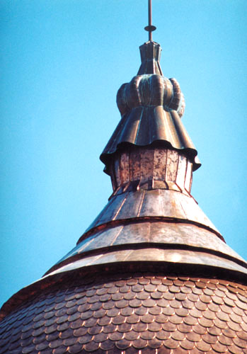 The Spanish House - the decorative top of the tower in the shape of the turban