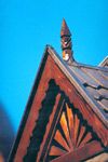 A detail of the roof window of the bell tower