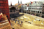 The crowds of the interested persons in the building site.