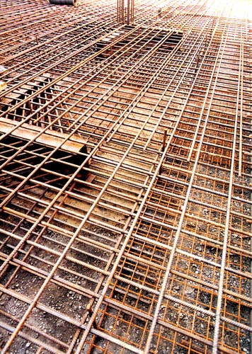 The works on the concrete reinforcement