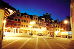Das Englische, Dänische, Norwegische und Holländische Haus im Abendlicht.