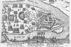 Siege of Komrno in 1594. For the autor the cut of Venezia from 1567 was a model for portrayal of historical scenery.