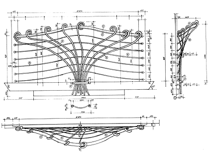 The project of the forgediron bar of the Slovak House