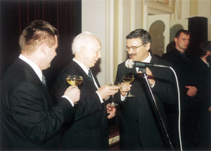 Herr Ferenc Mdl, Prsident der Ungarischen Republik, der anlsslich der Erffnung des Europa Platzes im Offizierspavillon eine Festansprache gehalten hat.