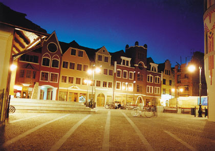 The English, Danish, Norwegian and Dutch Houses in the evening light